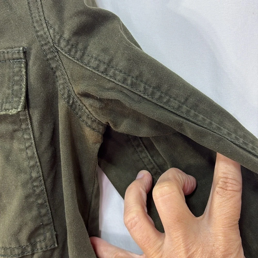 🪡Abercrombie & Fitch olive cotton Utility Jacket High Collar Casual Fit
